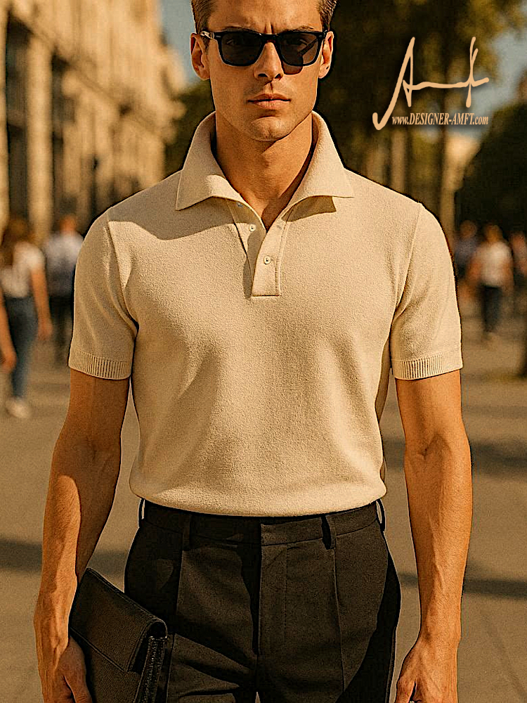 Short-Sleeves Summer Poloshirt Made By Fashion Designer Amft